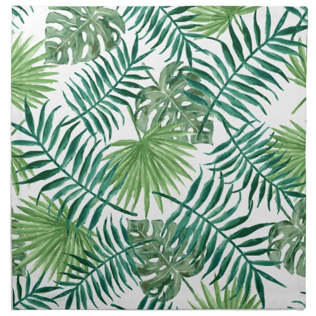 Plant Tropical Botanical Palm Leaf Cloth Napkin (Front)