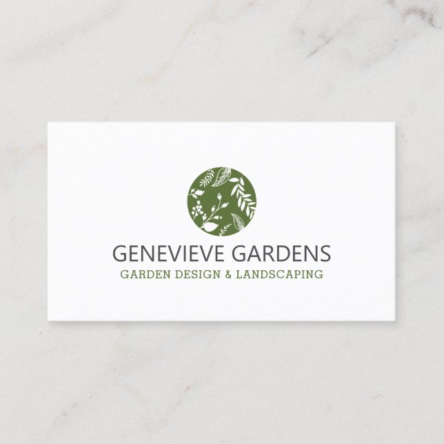 Plant Variety Garden Design Landscaping Business Card (Front)