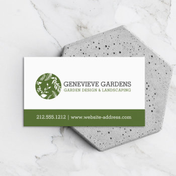 Plant Variety Logo Garden Design Landscaping Business Card by 1201am at Zazzle