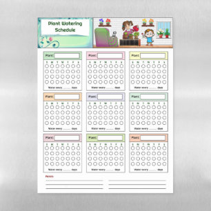 Plant Watering Schedule Magnetic Dry Erase Sheet