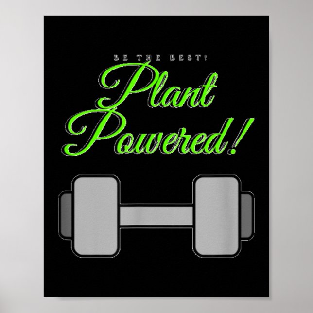 Plant Wered Gym Motivation Vegetarian  Poster (Front)
