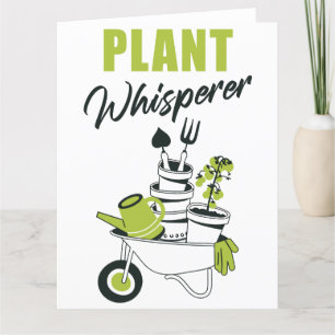 Plant Whisperer – Funny Cute Gardener & Plant Letterpress Thank You Card