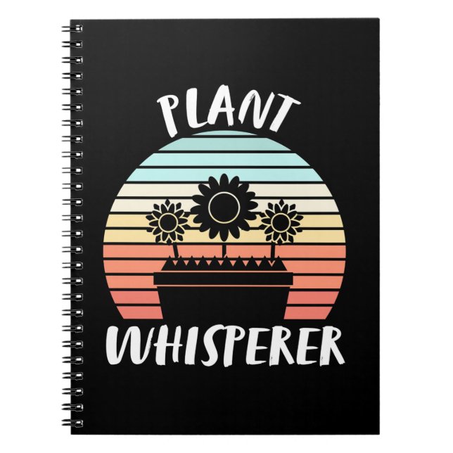 Plant Whisperer Retro Vintage Notebook (Front)