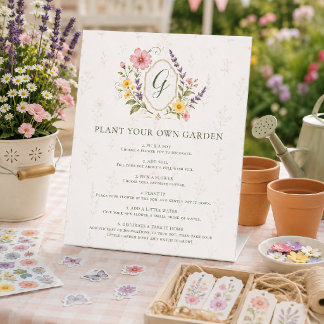 Plant Your Own Garden Wildflower Birthday Activity Pedestal Sign