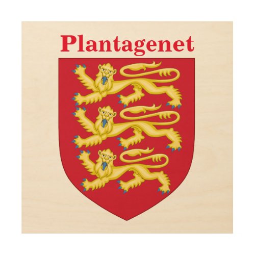 Plantagenet Royal Crest with name text Wood Wall Art