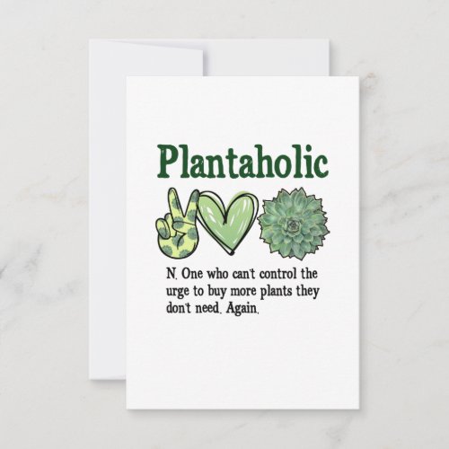 Plantaholic Funny Plant Thank You Card