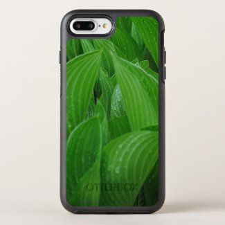 Plantain Lily Leaves with Raindrops OtterBox Symmetry iPhone 7 Plus Case