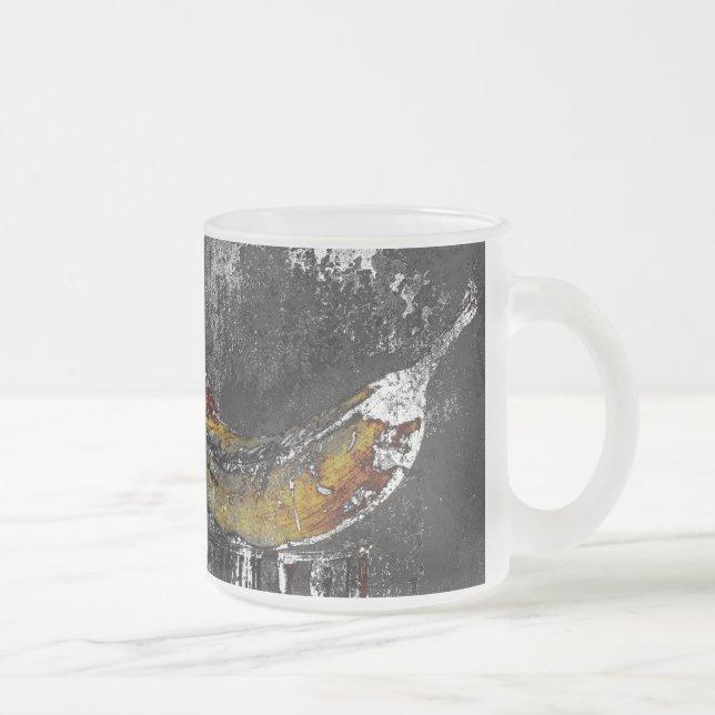 plantain plain frosted glass coffee mug (Right)