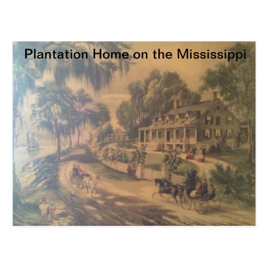 Plantation Home on the Mississippi river. Postcard | Zazzle.com