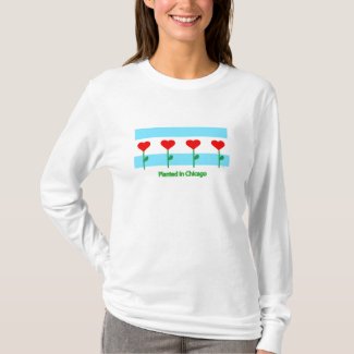 Planted in Chicago heart flag T-Shirt