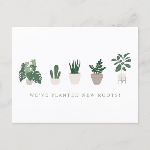 Planted New Roots Moving Announcement Postcard