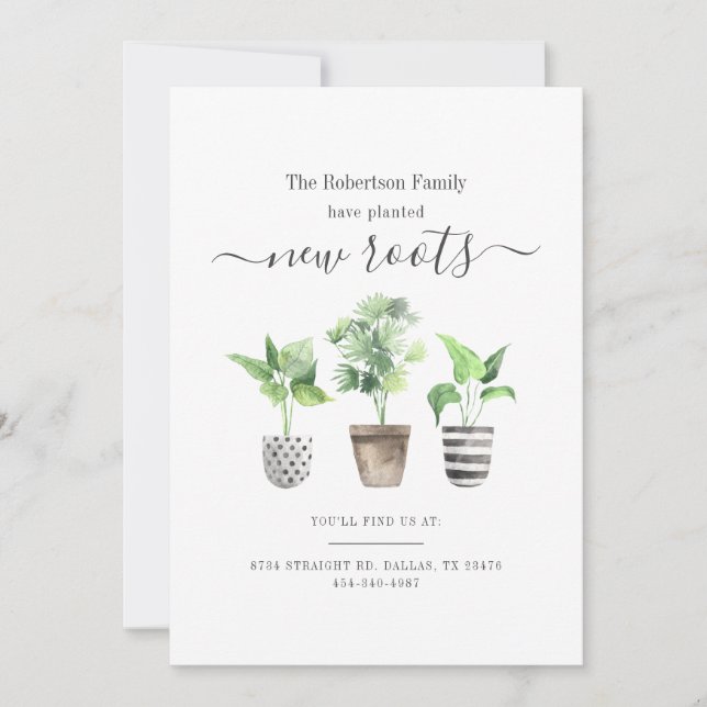 Planted New Roots New Address Moving Announcement (Front)