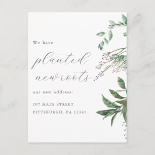 Planted New Roots Wildflower Botanical Moving Postcard