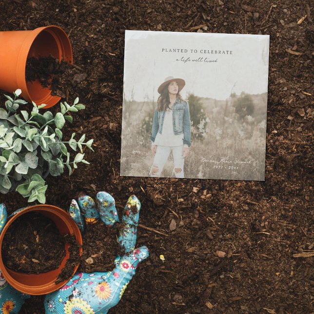 Planted to Celebrate | Photo Memorial Garden Stone Stone Coaster (Creator Uploaded)