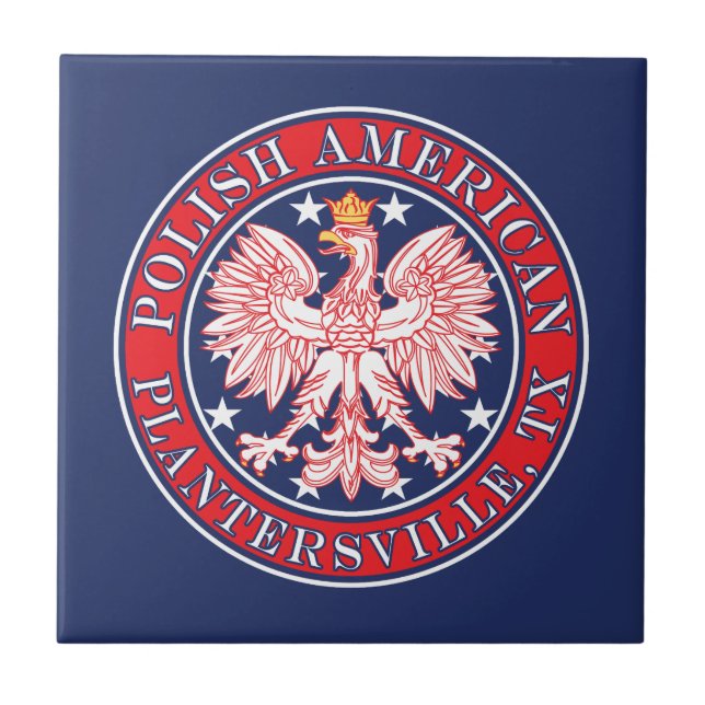 Plantersville Texas Polish American Eagle Ceramic Tile (Front)