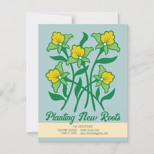 Planting New Roots CC1284 Moving Announcement Postcard (Front)