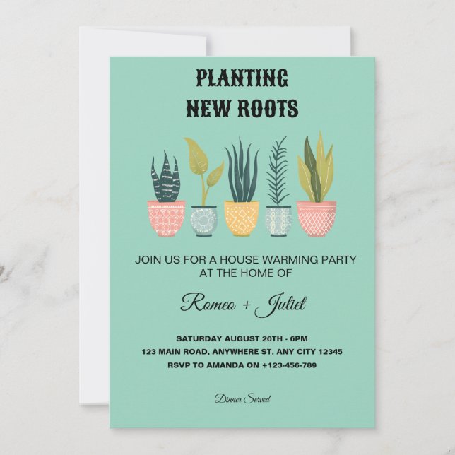 Planting New Roots Homewarming Invitation (Front)