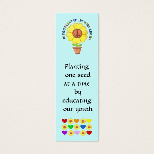 Planting Peace Bookmark Business Card Template