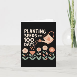 Planting Seeds For 100 Days Boho Floral Teacher Mi Card