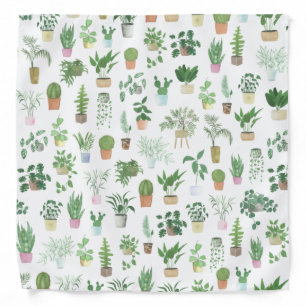 Plantita House Plants and Pots Pattern Bandana