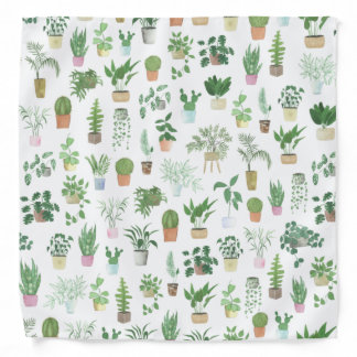 Plantita House Plants and Pots Pattern Bandana