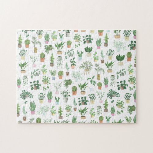 Plantita House Plants and Pots Pattern Jigsaw Puzzle