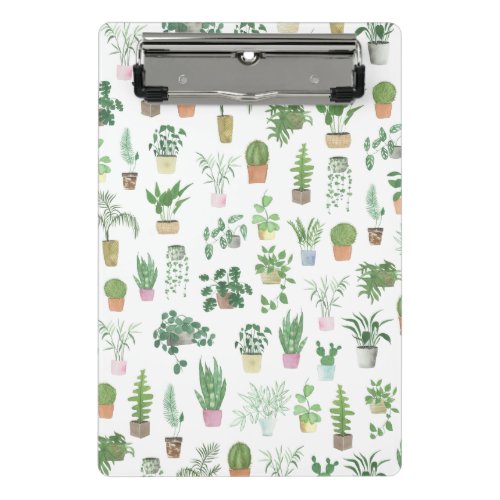 Plantita House Plants and Pots Pattern Mini Clipboard