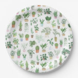 Plantita House Plants and Pots Pattern Paper Plates