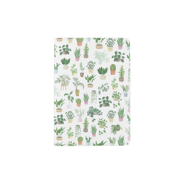 Plantita House Plants and Pots Pattern Passport Holder (Front)