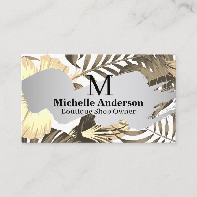Plants and Flowers Background Business Card (Front)