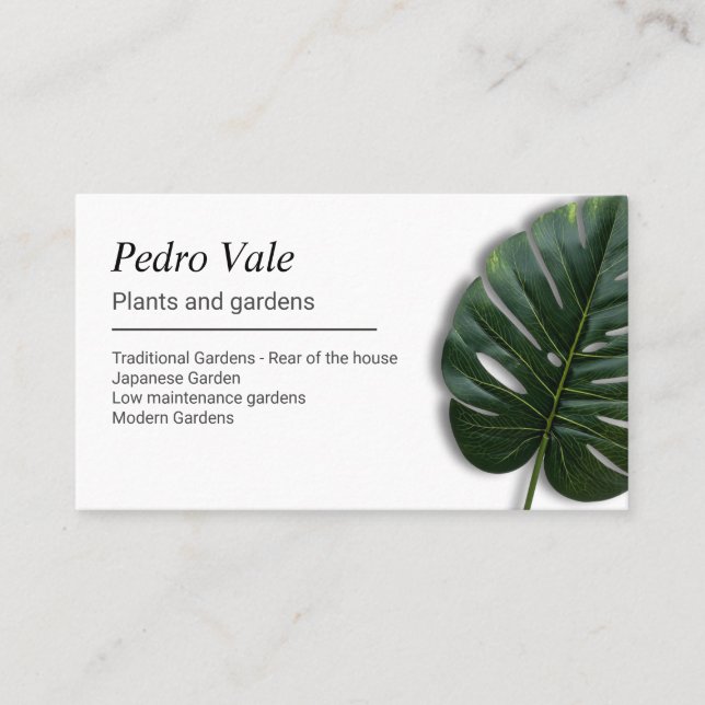 Plants and gardens business card (Front)