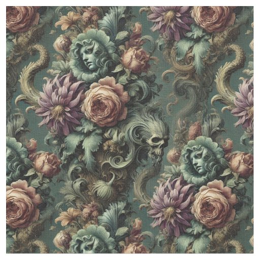 Plants and Pandemonium – Gothic Classic Tile Fabric