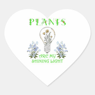 Plants Are My Shining Light - For-Me-Not Flowers Heart Sticker