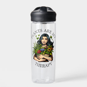 Plants are my Therapy Funny Plant Addict Water Bottle
