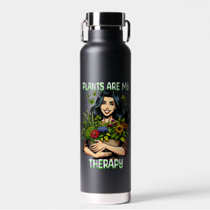 Plants are my Therapy Funny Plant Addict Water Bottle