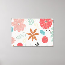 Plants Background Pattern Stretched Canvas Print