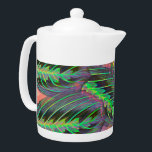 Plants Calathea Greenery Leaf Pattern Teapot<br><div class="desc">Teapot with Leaf Pattern</div>