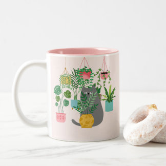 Plants Cat Two-Tone Coffee Mug