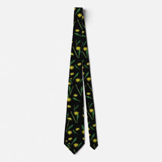 Plants, Dandellions Pattern Spring Art Neck Tie