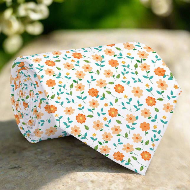 Plants Flowers Pattern Groom Wedding Neck Tie (Creator Uploaded)