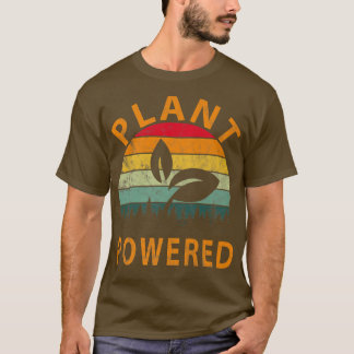 Plants Graphic Vegetarian Vegan Retro Plant Powere T-Shirt