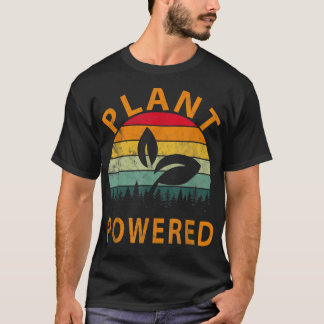 Plants Graphic Vegetarian Vegan Retro Plant Powere T-Shirt