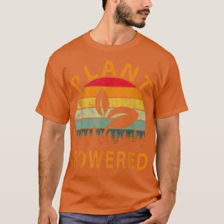 Plants Graphic Vegetarian Vegan Retro Plant Powere T-Shirt