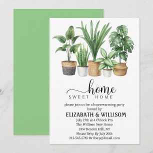  Plants Home Sweet Home Housewarming Party Invitation