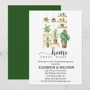  Plants Home Sweet Home Housewarming Party Invitation