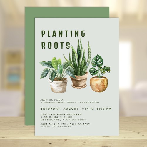 Plants Housewarming Party Invitation 