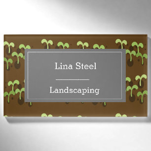 Plants in soil pattern name tag