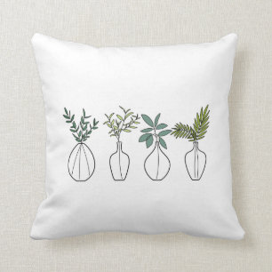 Plants in Vase Throw Pillow