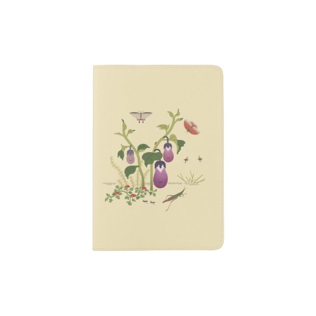 Plants & Insects _Eggplant Passport Holder (Front)