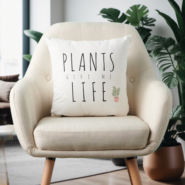 Plants Life trendy graphic and typography Throw Pillow (Creator Uploaded)
